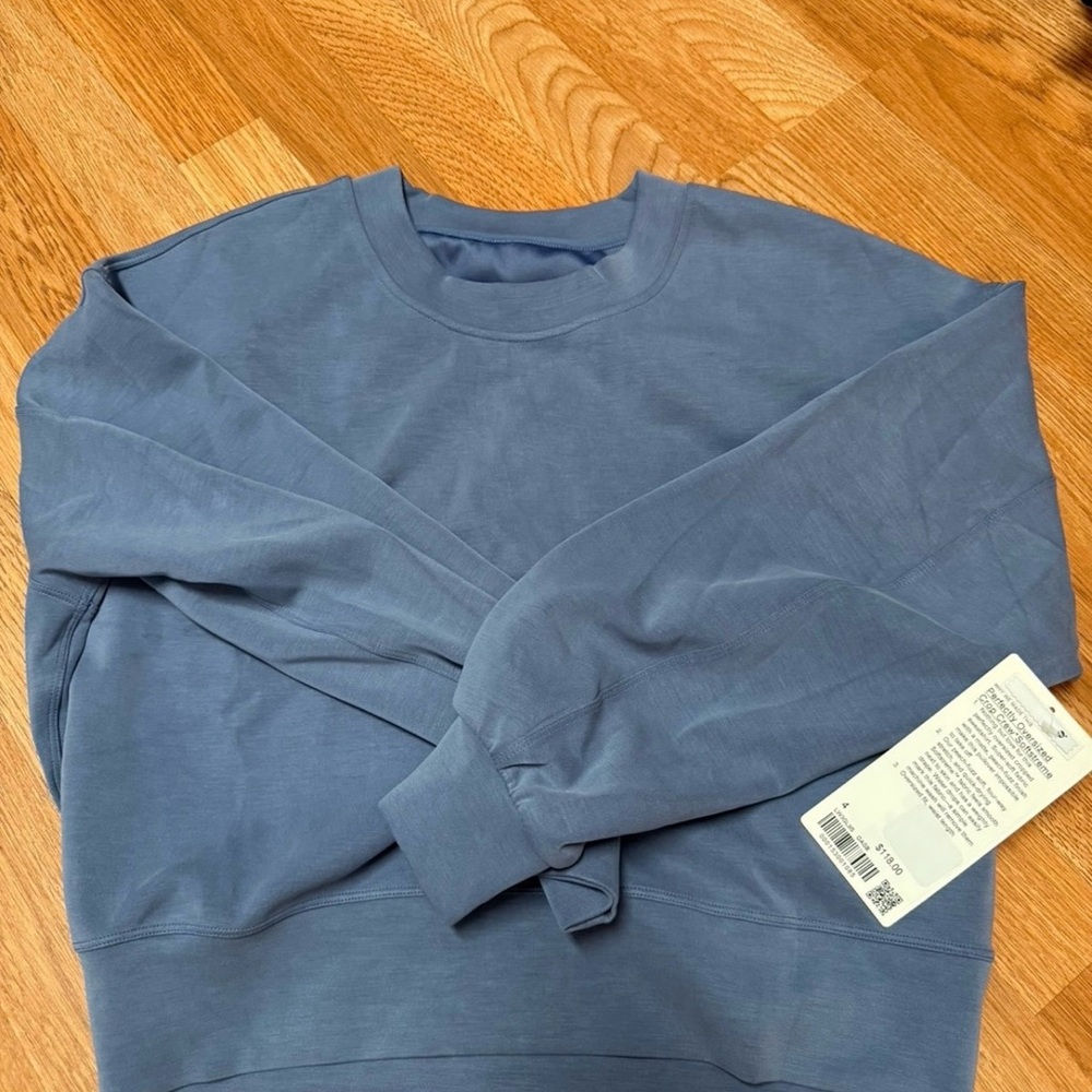 Lululemon Perfectly Oversized Cropped Crew Softstreme Sweater- Oasis Blue